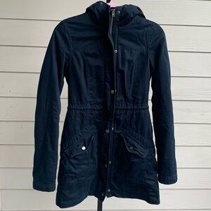 Vintage Hollister heritage Utility Parka Cinch Waist faux Sherpa Lined jacket